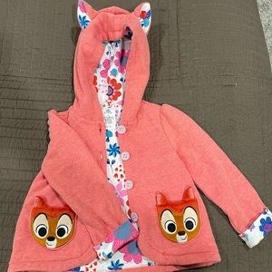 Disney Bambi Hoodie Jacket for Girls Furrytale Friends Size 3T